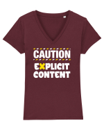 Caution - explicit content Tricou mânecă scurtă guler V Damă Evoker