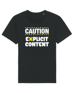 Caution - explicit content Tricou mânecă scurtă Unisex Rocker