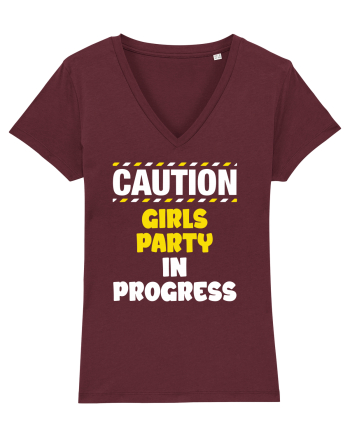 Caution - girls party in progress Burgundy