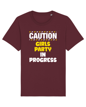 Caution - girls party in progress Burgundy