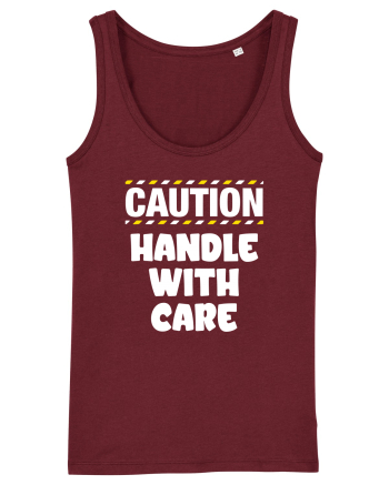 Caution - handle with care Burgundy