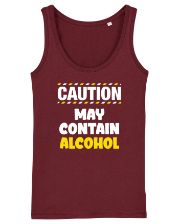 Caution - may contain alcohol Burgundy