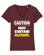 Caution - may contain alcohol Tricou mânecă scurtă guler V Damă Evoker