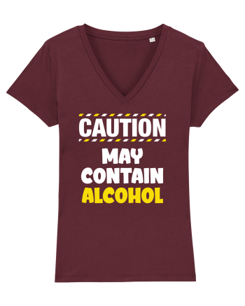 Caution - may contain alcohol Burgundy