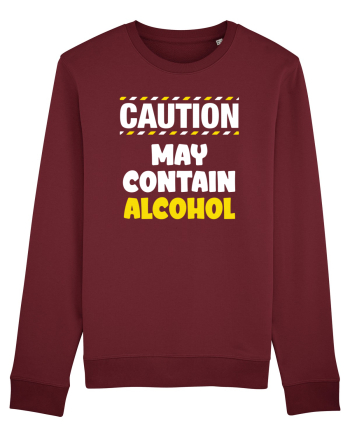 Caution - may contain alcohol Burgundy