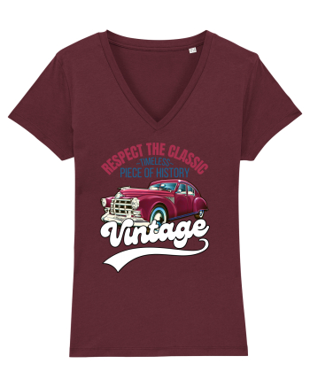 Vintage Classic Car Burgundy