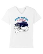Vintage Classic Car Tricou mânecă scurtă guler V Bărbat Presenter