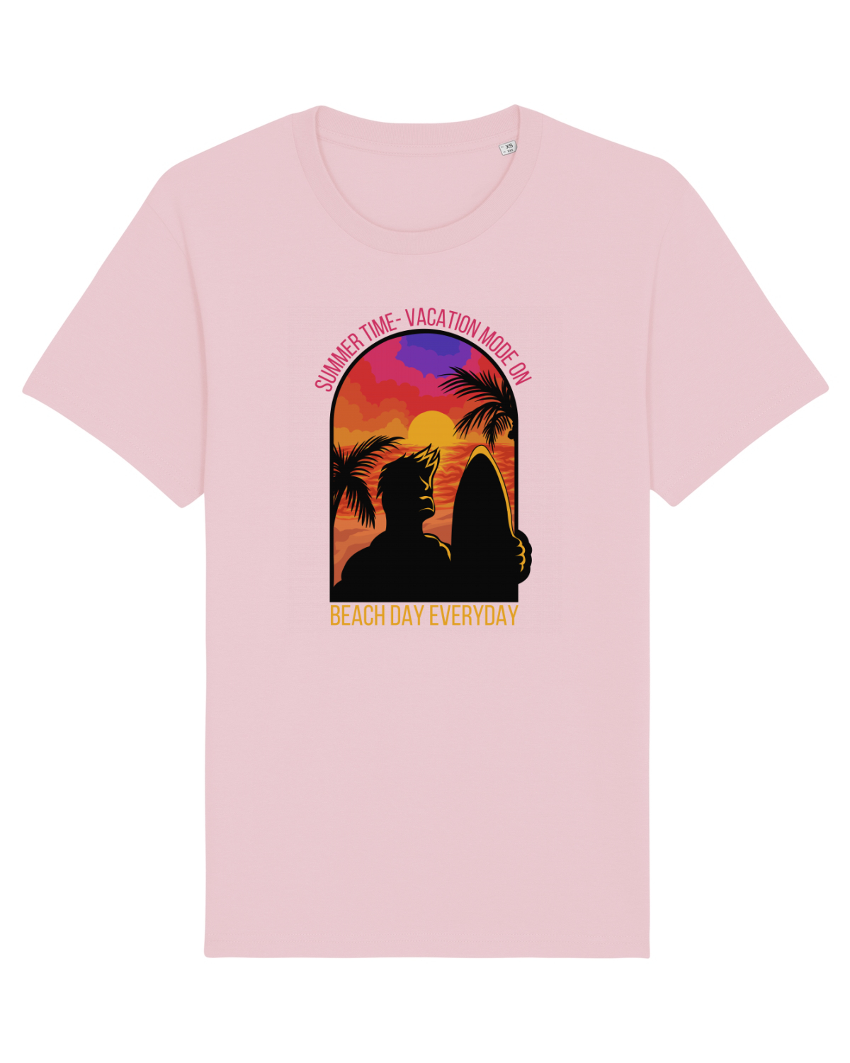 Tricou mânecă scurtă Unisex Rocker Cotton Pink