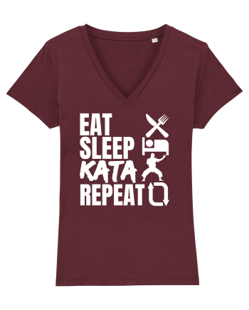 Eat Sleep Kata Repeat  Burgundy