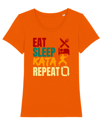 Eat Sleep Kata Repeat  Bright Orange