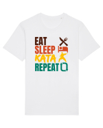 Eat Sleep Kata Repeat  Tricou mânecă scurtă Unisex Rocker