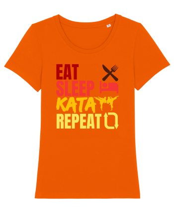 Eat Sleep Kata Repeat  Bright Orange