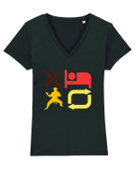Eat Sleep Kata Repeat  Tricou mânecă scurtă guler V Damă Evoker