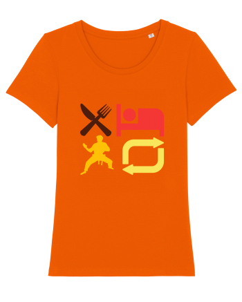Eat Sleep Kata Repeat  Bright Orange