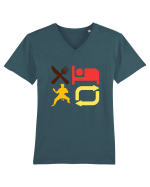 Eat Sleep Kata Repeat  Tricou mânecă scurtă guler V Bărbat Presenter