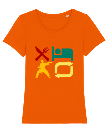 Eat Sleep Kata Repeat  Bright Orange