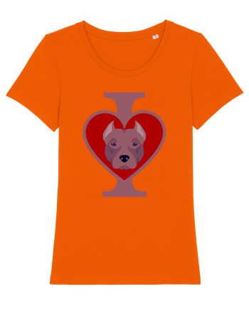 I Love Pitbull Bright Orange