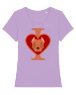 I Love Pitbull Tricou mânecă scurtă guler larg fitted Damă Expresser