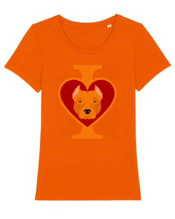 I Love Pitbull Bright Orange