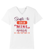 Simte-te ca la mine acasă Tricou mânecă scurtă guler V Bărbat Presenter