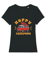 Happy Campers Tricou mânecă scurtă guler larg fitted Damă Expresser