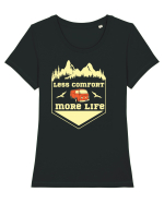 Less Comfort More Life Tricou mânecă scurtă guler larg fitted Damă Expresser