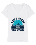 Let's Sleep Under the Stars Tricou mânecă scurtă guler V Damă Evoker