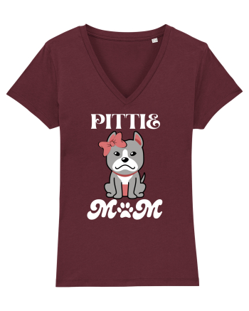 Pittie Mom Burgundy