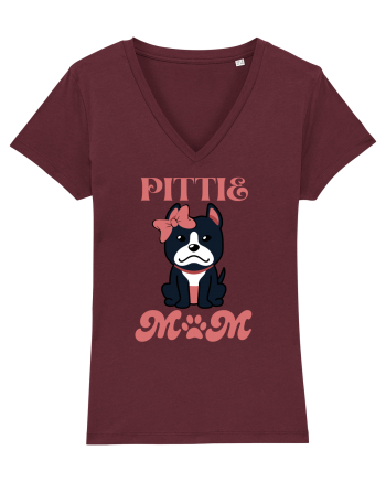 Pittie Mom Burgundy