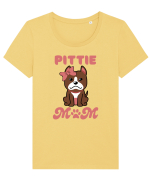 Pittie Mom Tricou mânecă scurtă guler larg fitted Damă Expresser