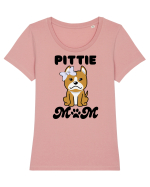 Pittie Mom Tricou mânecă scurtă guler larg fitted Damă Expresser