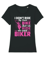I don't ride my own bike but I do ride my own biker Tricou mânecă scurtă guler larg fitted Damă Expresser