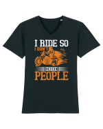 I ride so I don't choke people Tricou mânecă scurtă guler V Bărbat Presenter