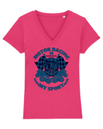 Motor Racing Is My Sport Tricou mânecă scurtă guler V Damă Evoker
