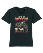 Life is better on two wheels Tricou mânecă scurtă guler V Bărbat Presenter