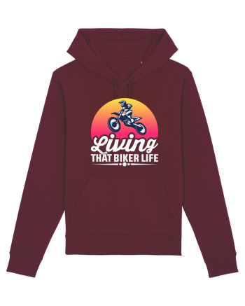 living that biker life Burgundy