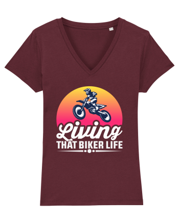 living that biker life Burgundy