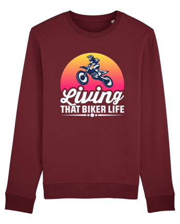 living that biker life Burgundy