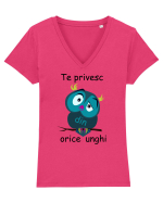 Te privesc din orice unghi Tricou mânecă scurtă guler V Damă Evoker