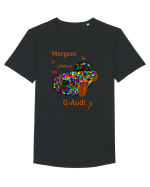 Mergem la o plimbare cu G-audi? Tricou mânecă scurtă guler larg Bărbat Skater