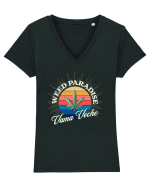 Vama Veche Weed Paradise Tricou mânecă scurtă guler V Damă Evoker