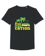 Stay Staycation Tricou mânecă scurtă guler larg Bărbat Skater