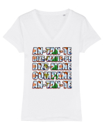 An-tan-te Tricou mânecă scurtă guler V Damă Evoker