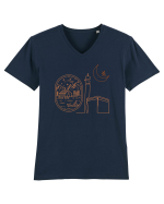Abstract travel Tricou mânecă scurtă guler V Bărbat Presenter
