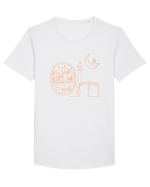 Abstract travel Tricou mânecă scurtă guler larg Bărbat Skater