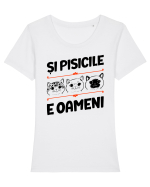 Și pisicile e oameni Tricou mânecă scurtă guler larg fitted Damă Expresser