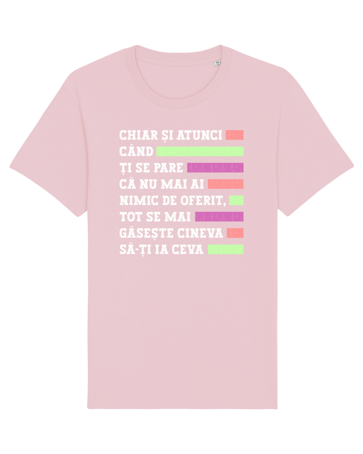 Tricou mânecă scurtă Unisex Rocker Cotton Pink