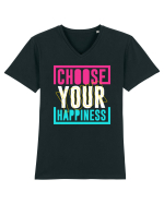 Choose Your Happiness Tricou mânecă scurtă guler V Bărbat Presenter