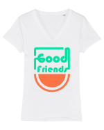 Good Friends Tricou mânecă scurtă guler V Damă Evoker