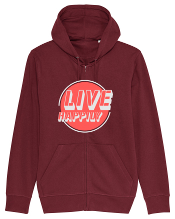 Live Happily Burgundy